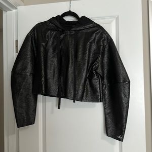 Alo faux leather cropped jacket